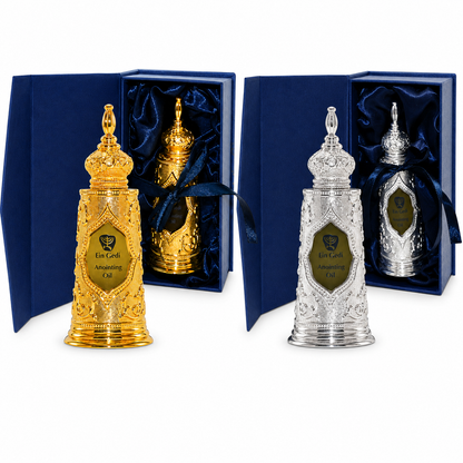 Ein Gedi gold and silver decorative anointing oil bottles 27ml with luxury gift boxes