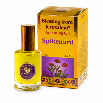 Ein Gedi Gold Collection Spikenard anointing oil 12ml on white background