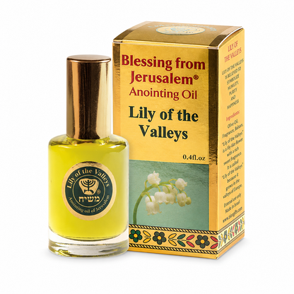 Ein Gedi Gold Collection Lily of the Valleys anointing oil 12ml on white background