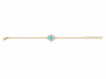 Light blue Star of David chain bracelet