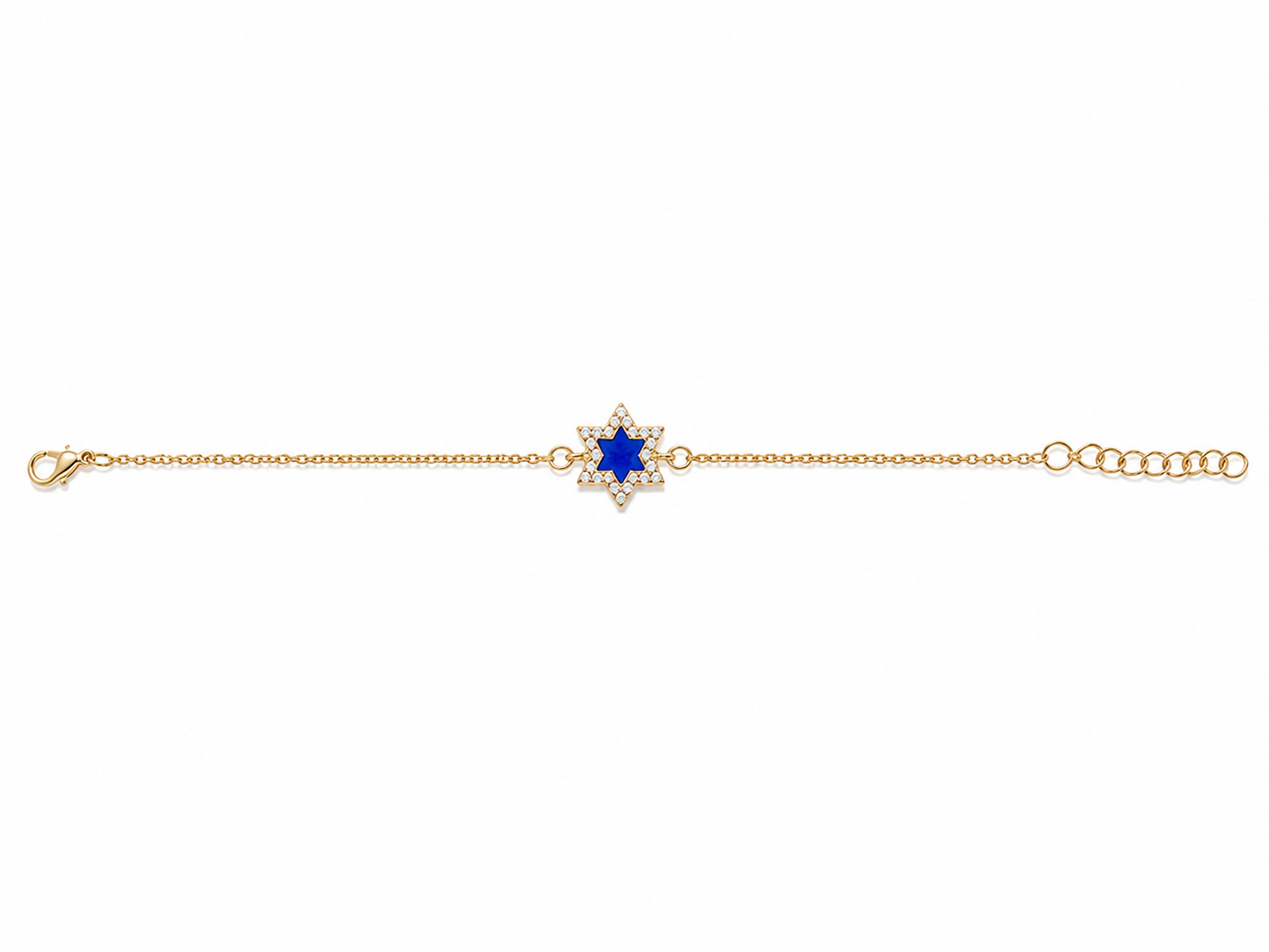 Dark blue Star of David chain bracelet