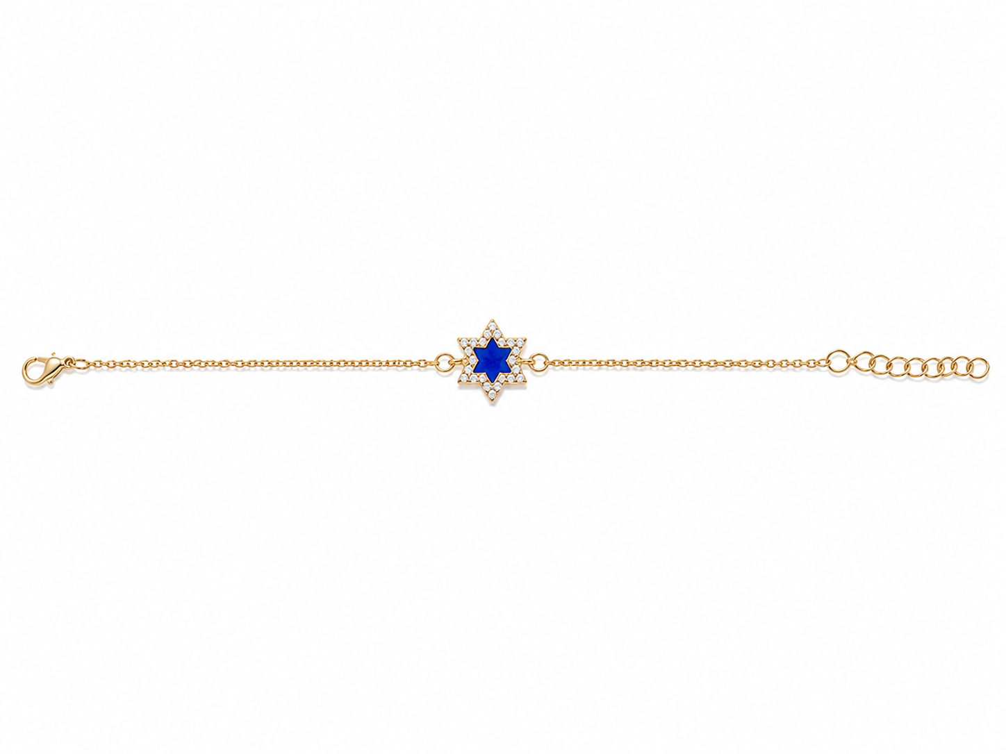 Dark blue Star of David chain bracelet