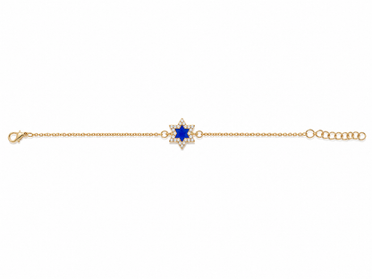 Dark blue Star of David chain bracelet