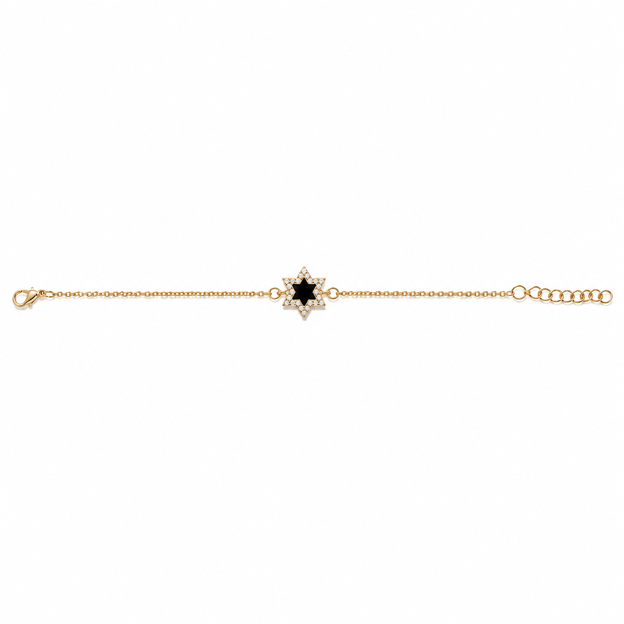 Black Star of David chain bracelet