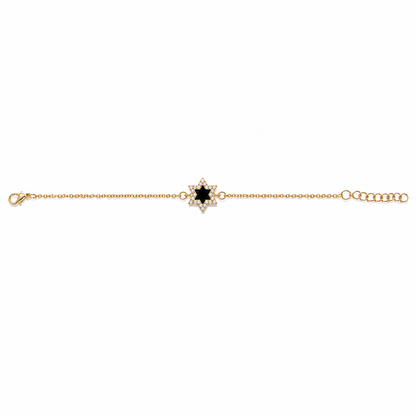Black Star of David chain bracelet