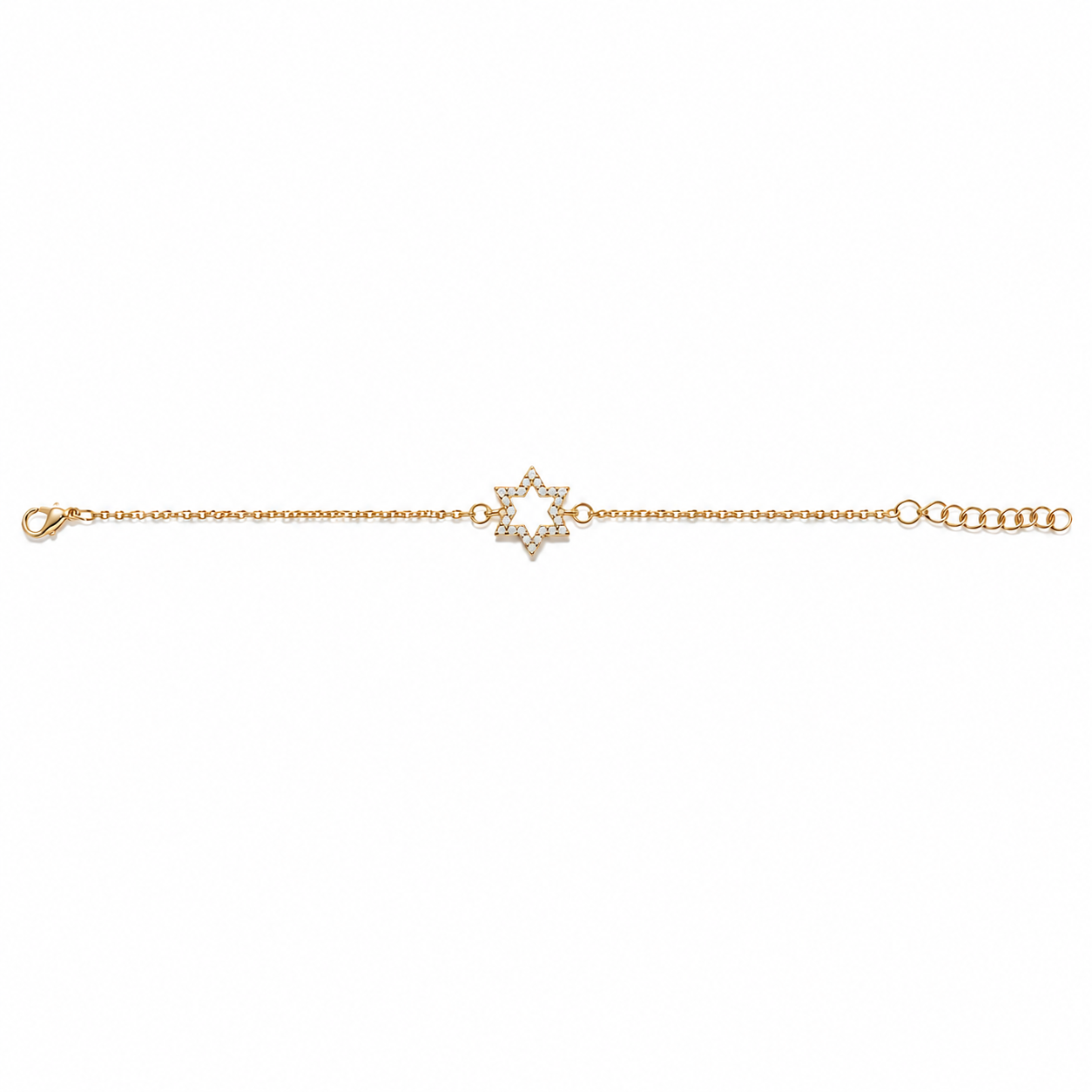 White Star of David chain bracelet