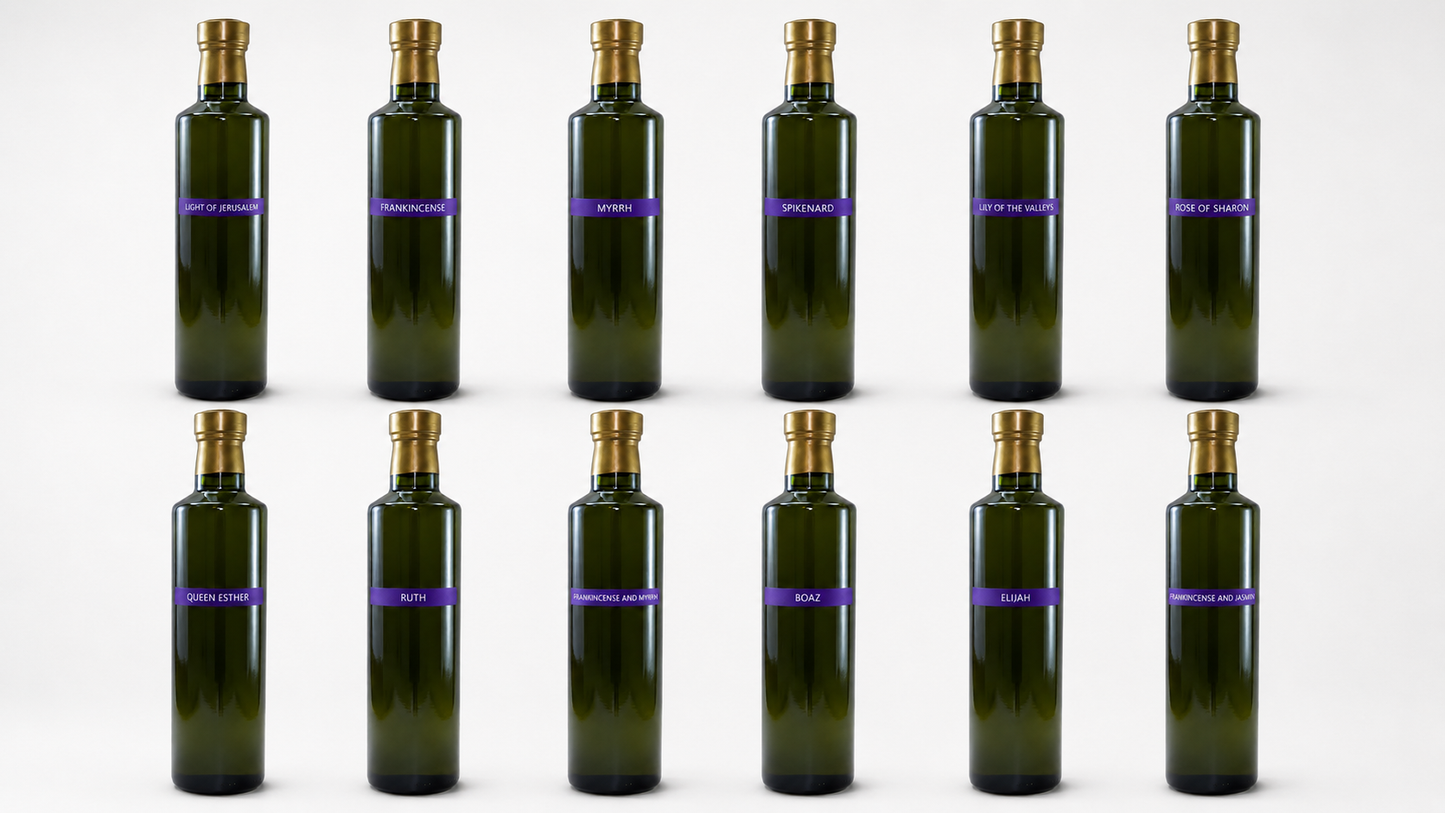 Ein Gedi Anointing Oil 500ml glass bottle from Israel in 12 biblical scents