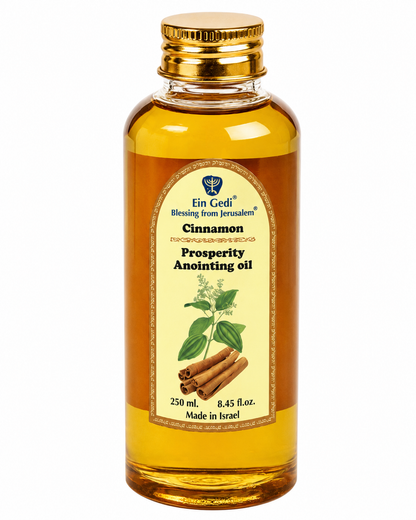 Ein Gedi Cinnamon Prosperity anointing oil 250ml PET bottle on white background