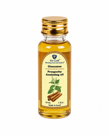 Ein Gedi Cinnamon Prosperity anointing oil 30ml PET bottle on white background