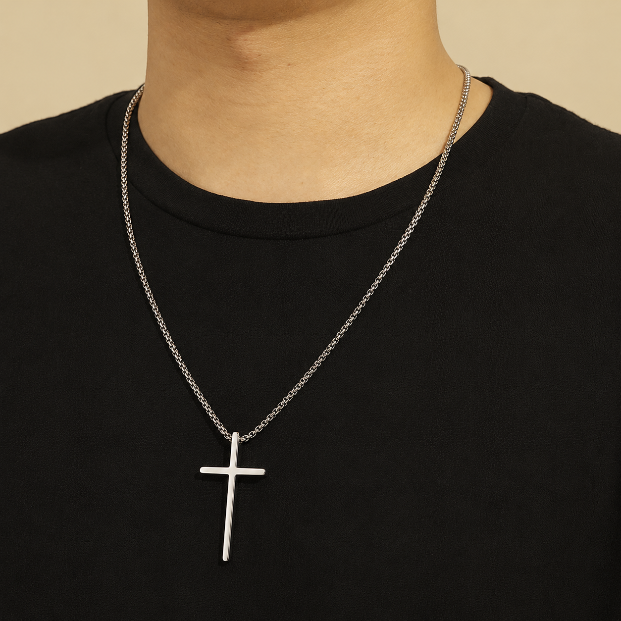 Cross Pendant Stainless Steel Necklace