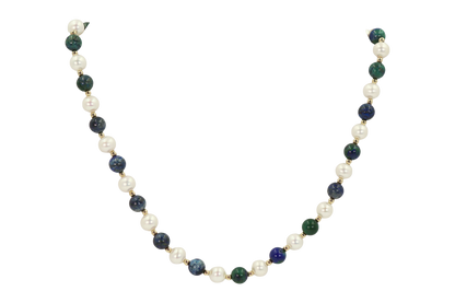 Eilat Stone and Pearl Bead Necklace