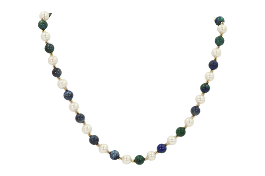 Eilat Stone and Pearl Bead Necklace