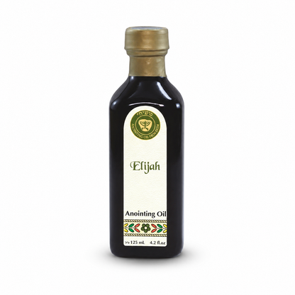 Ein Gedi Elijah anointing oil 125ml blue cobalt bottle on white background
