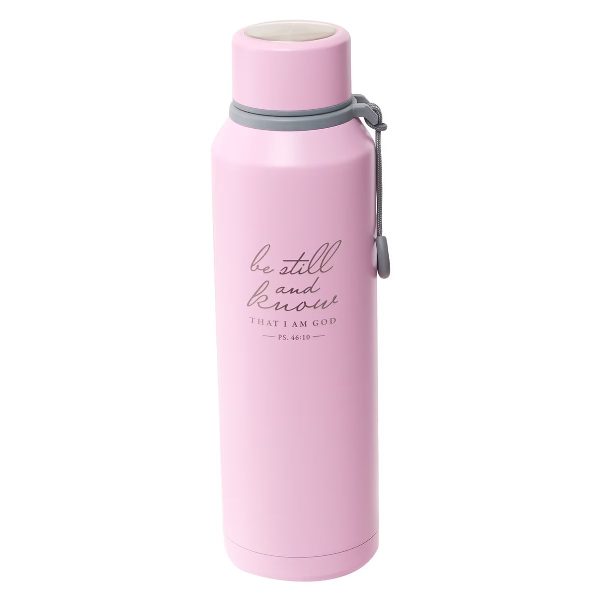 Be Still Pink Stainless Steel Water Bottle - Psalm 46:10