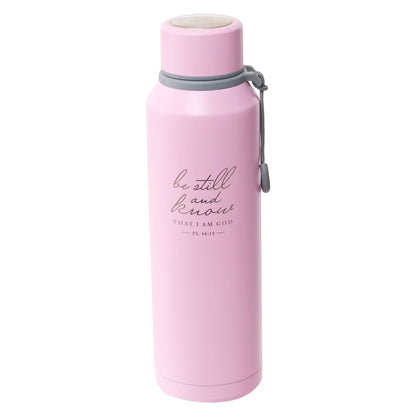 Be Still Pink Stainless Steel Water Bottle - Psalm 46:10