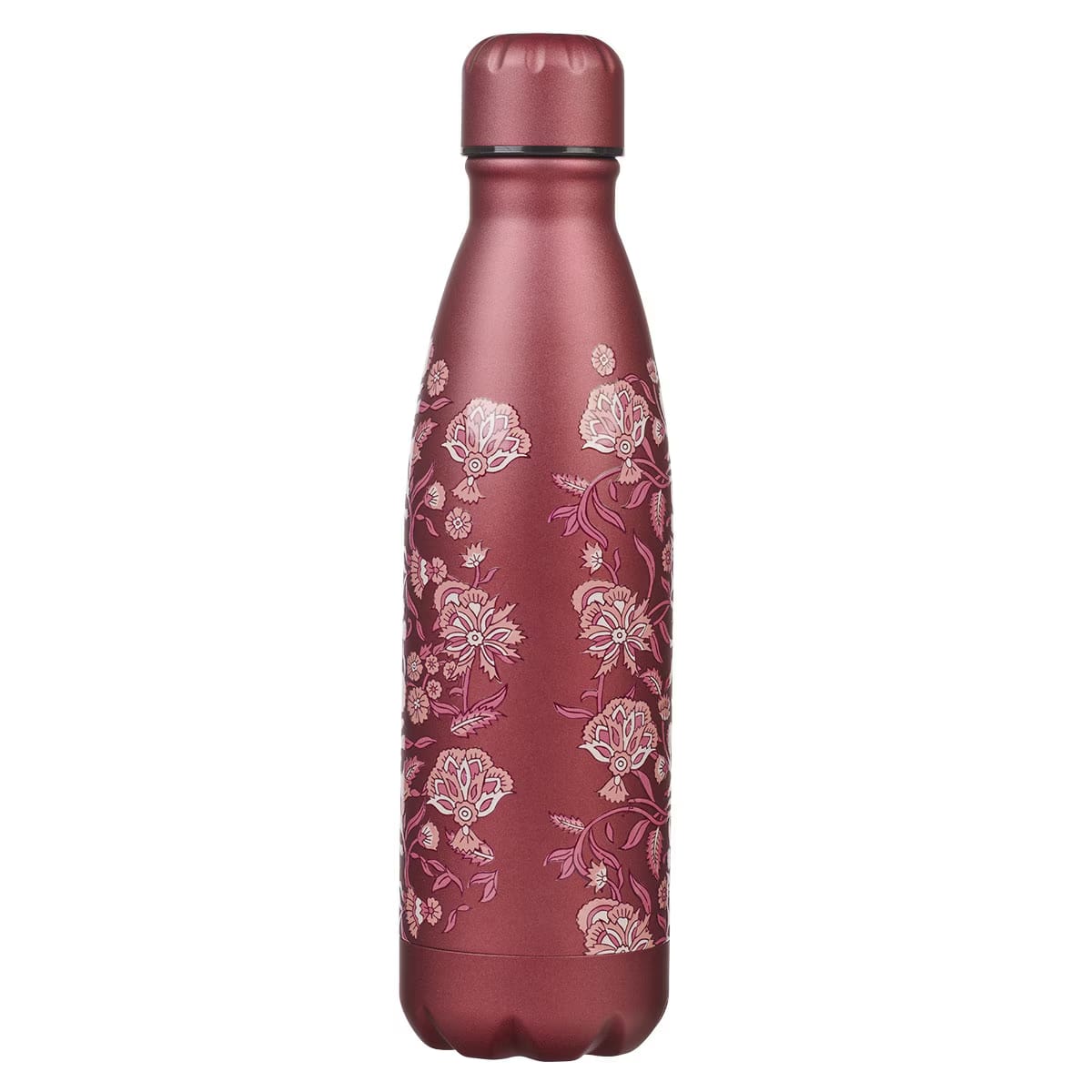 Be Still Metallic Raisin Plum Floral Stainless Steel Water Bottle - Psalm 46:10