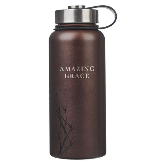 Amazing Grace Metallic Brown Crown of Thorns Stainless Steel Water Bottle