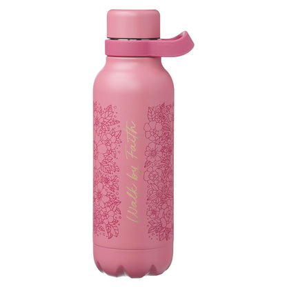Walk by Faith Rose Floral Stainless Steel Water Bottle