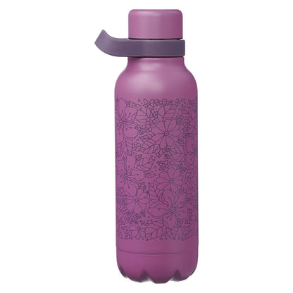 Pray Without Ceasing Plum Floral Stainless Steel Water Bottle