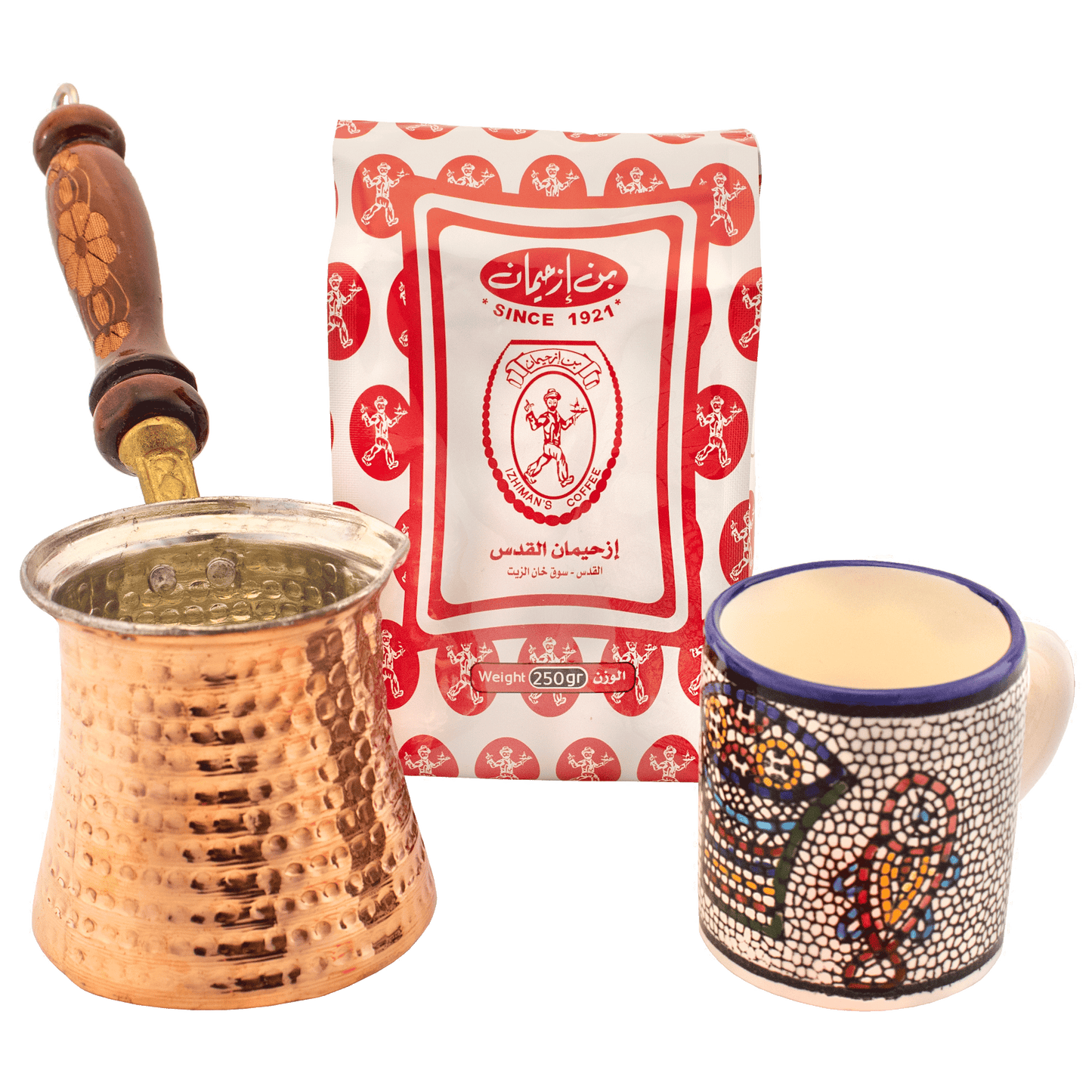 Turkish Coffee Gift Set with loaves and fish Armenian mug