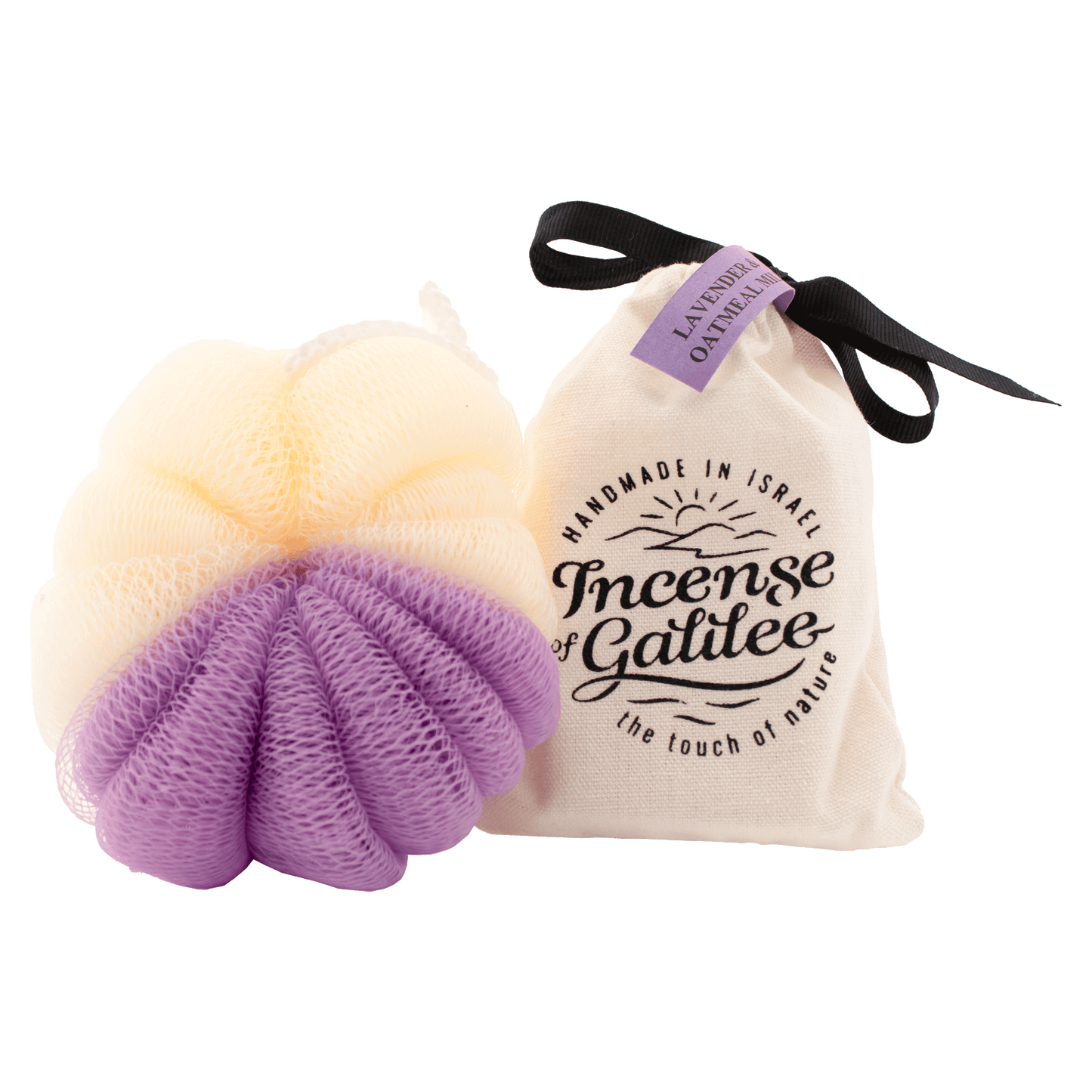 Lavender/Oatmeal Milk Soap & Purple Mesh Sponge Set