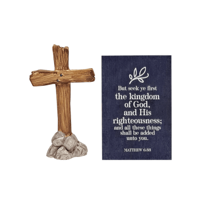 Cross and "Seek Ye First" Blessing Card Set