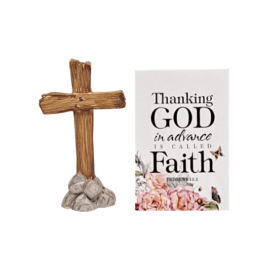 Cross and "Thanking God in Advance" Blessing Card Set