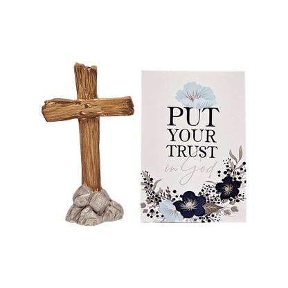 Cross and "Put Your Trust in God" Blessing Card Set
