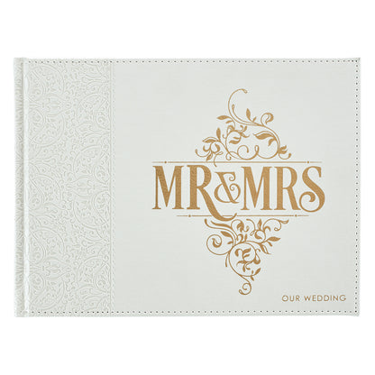 White Lace Mr. & Mrs. Wedding Guest Book