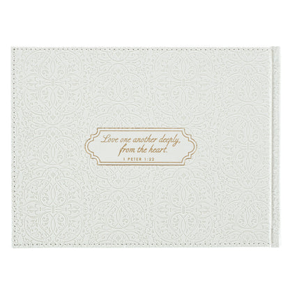 White Lace Mr. & Mrs. Wedding Guest Book