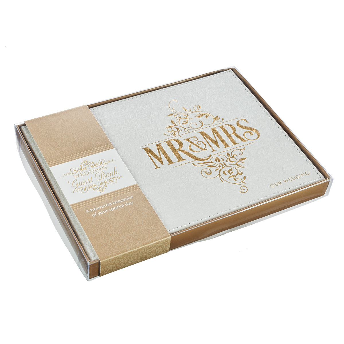White Lace Mr. & Mrs. Wedding Guest Book