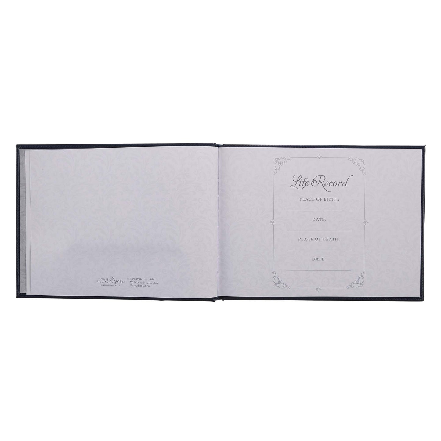 In Loving Memory Navy Faux Leather Medium Guest Book