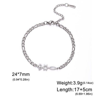 Silver Grafted In bracelet showing 24 by 7 mm centerpiece and adjustable 17 plus 5 cm length