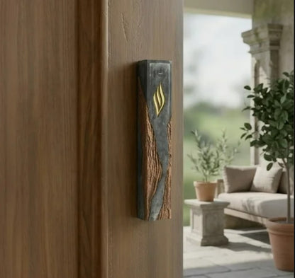 Gray Polyresin Epoxy Mezuzah