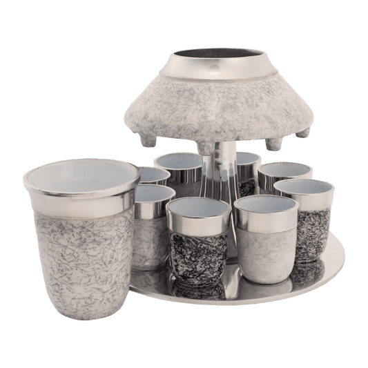 Aluminium Wine Divider With Kiddush Cups- Gray
