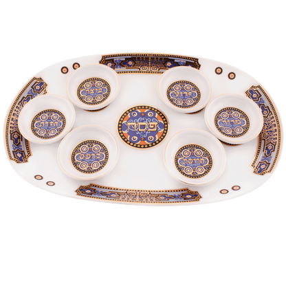 Oval Passover Plate with Matching Dishes