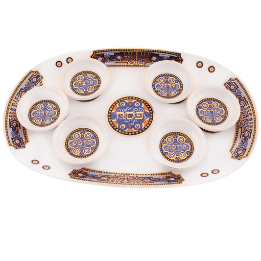 Oval Passover Plate with Matching Dishes