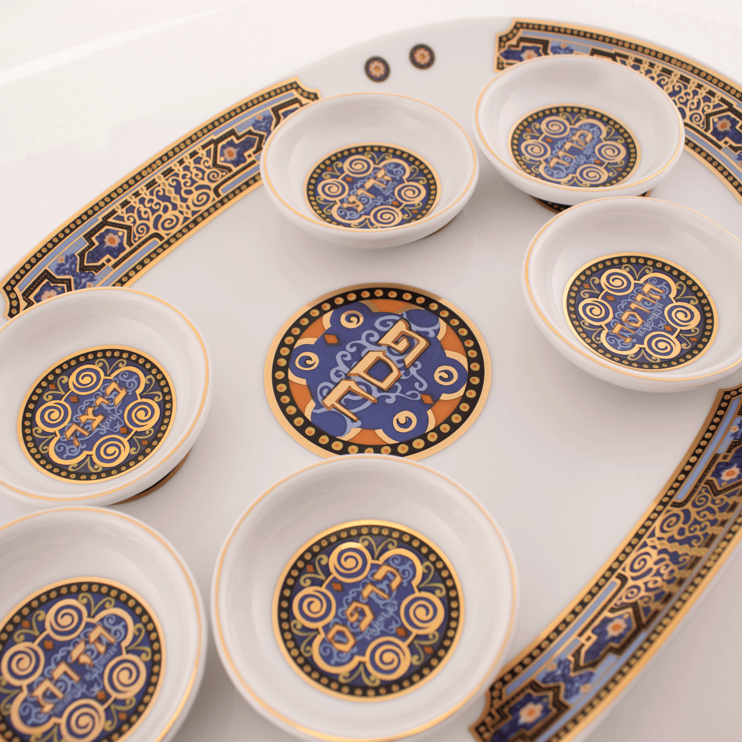 Oval Passover Plate with Matching Dishes