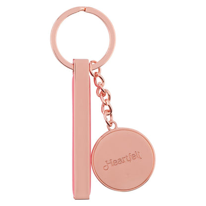 Shine Your Light Pink Petals Rose Gold Key Ring