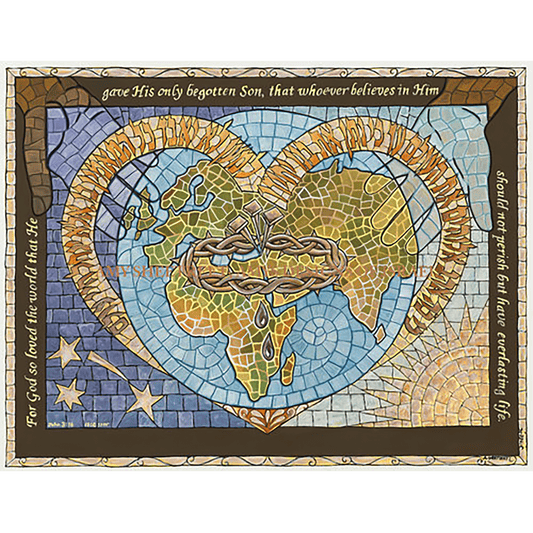 John 3:16 Mosaic Print  by Amy Sheetreet