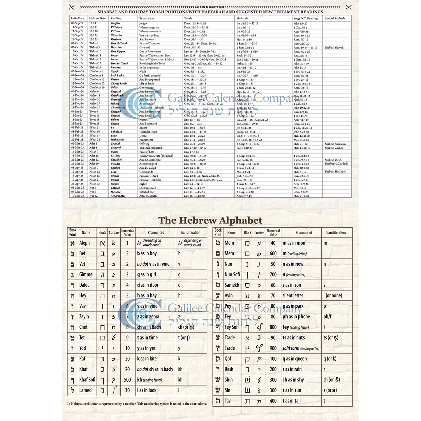 In The Beginning Calendar (Sept 2024 - Dec 2025)