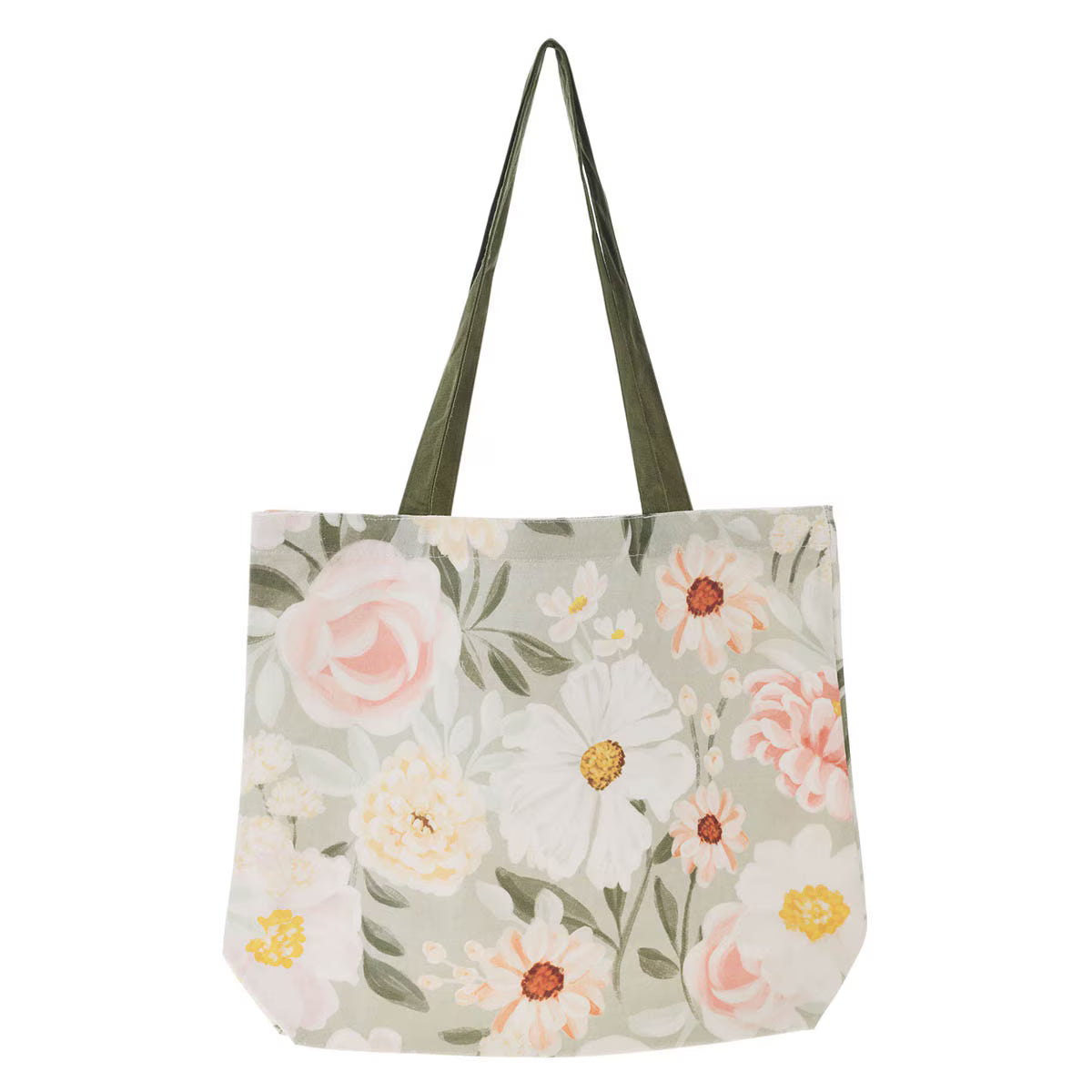 He Restores My Soul Green Floral Garden Tote Bag - Psalm 23:3