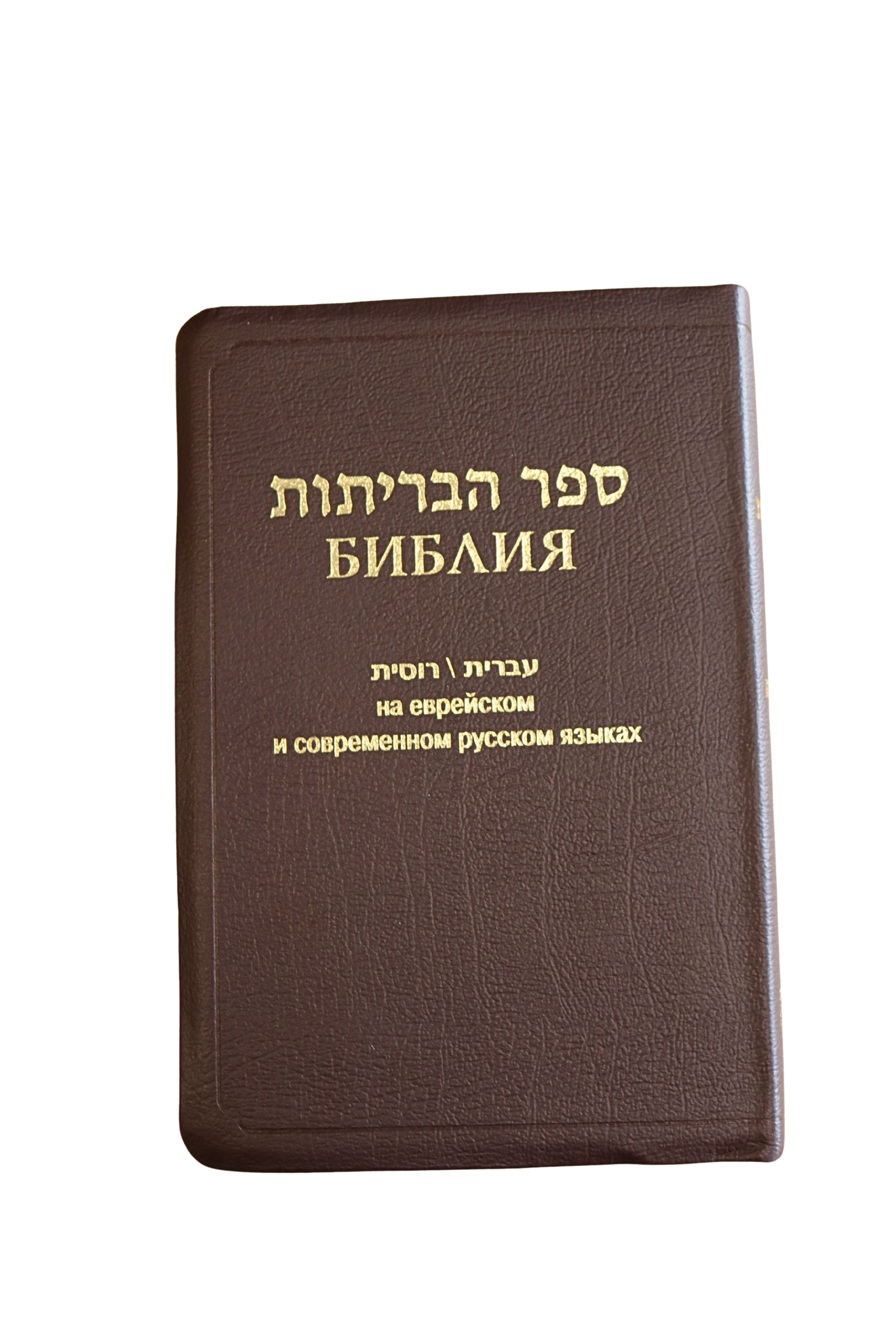 Hebrew – Russian Bible with gold lettering on the cover