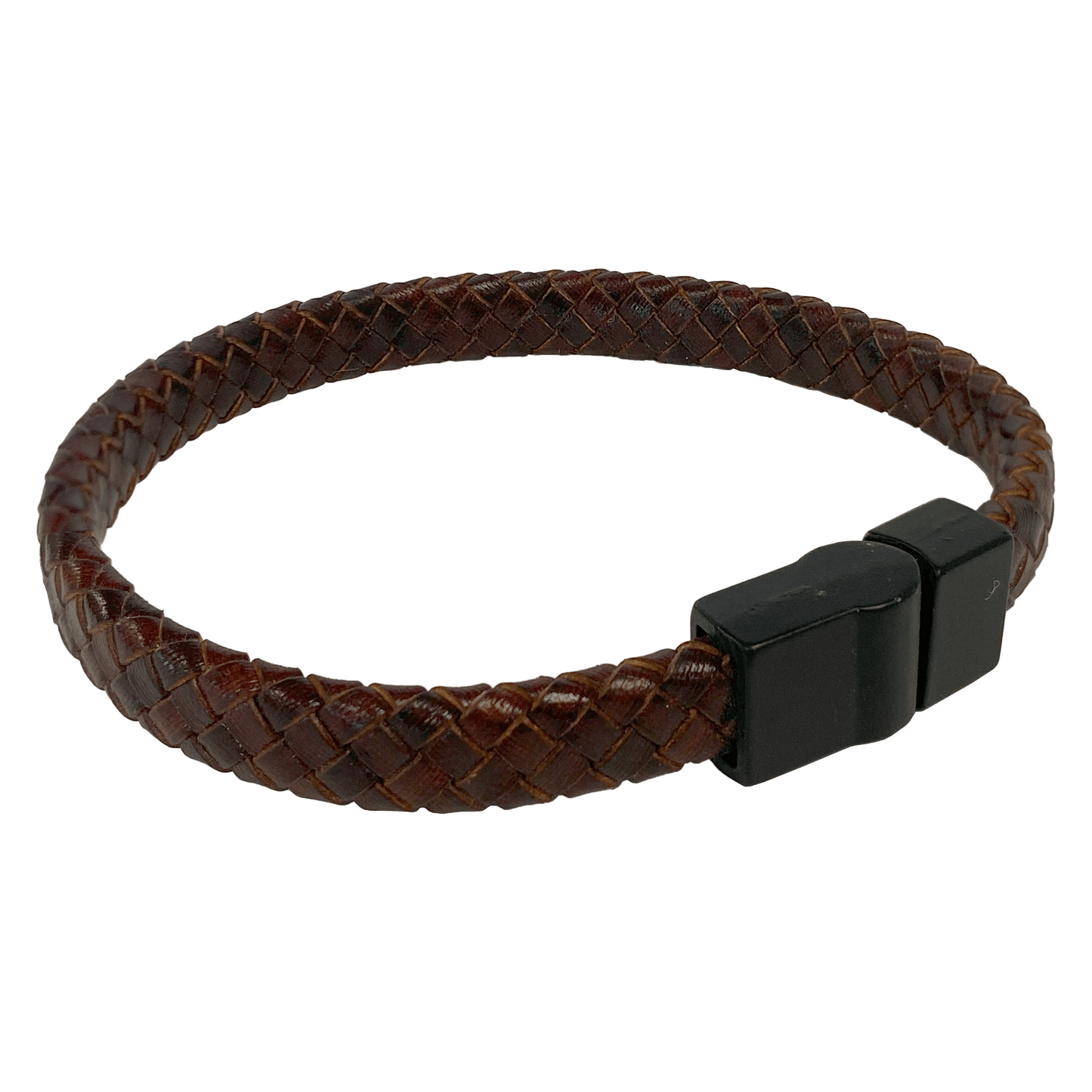 Mahogany leather woven bracelet