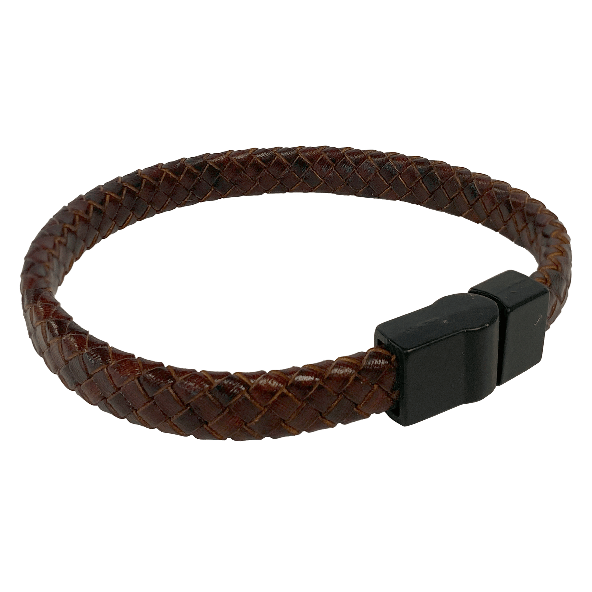 Mahogany leather woven bracelet