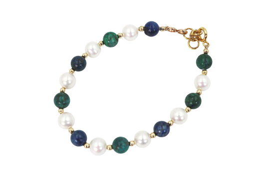 Eilat Stone and Pearl Bead Bracelet