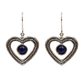 Open Heart Drop Earrings - Lapis