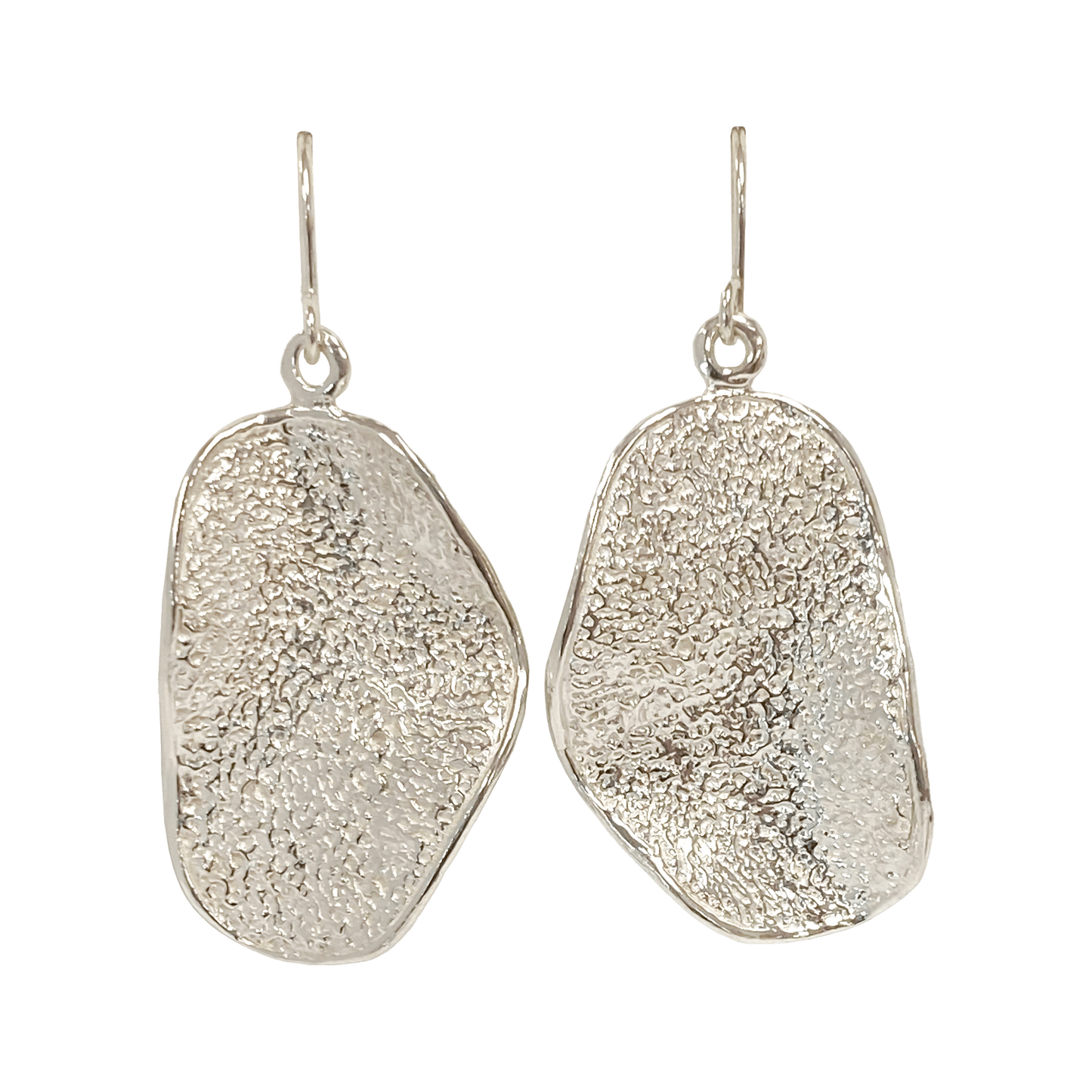 Hammered sterling silver dangle earrings