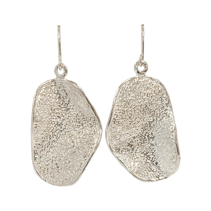 Hammered sterling silver dangle earrings