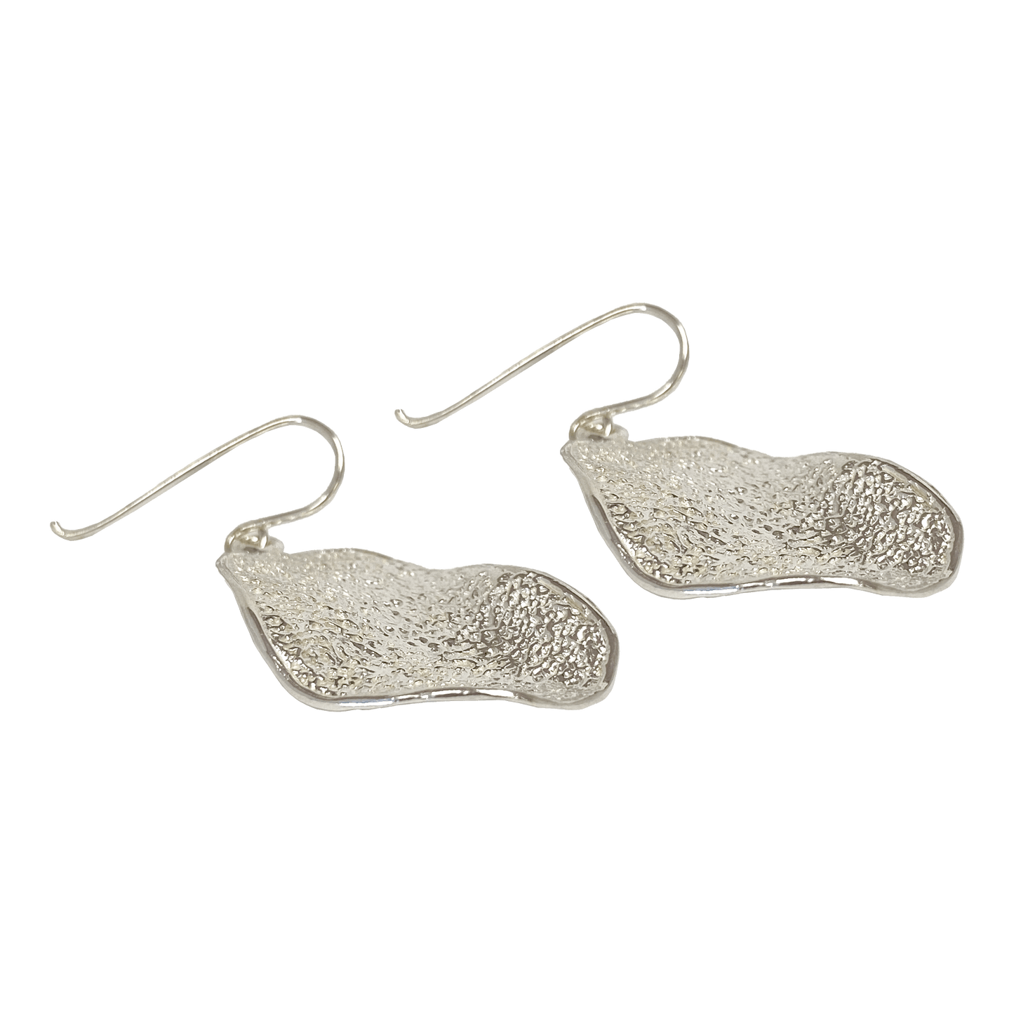 Hammered sterling silver dangle earrings